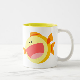 Niedliche glückliche Cartoon-Fisch-Tasse Zweifarbige Tasse