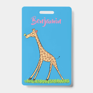 Niedliche glückliche Giraffe mit Schmetterling Car Ausweis