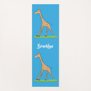 Niedliche glückliche Giraffe mit Schmetterling Car Yogamatte