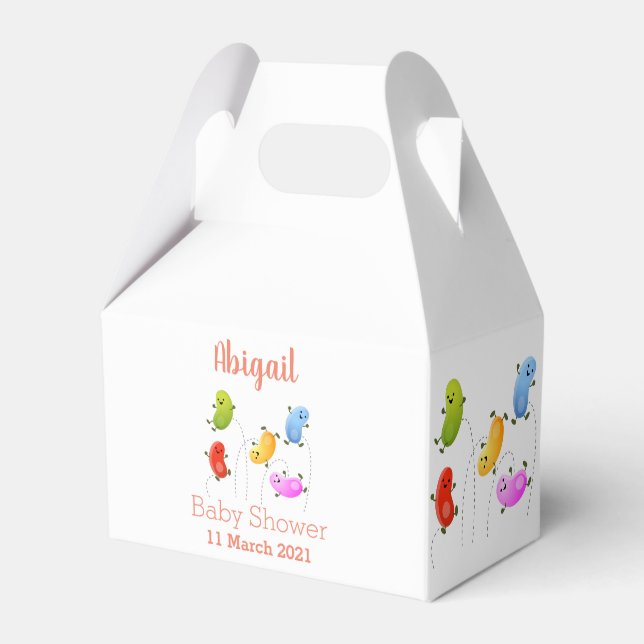 Niedliche glückliche Jellybohnen springende Cartoo Geschenkschachtel (Vorderseite)
