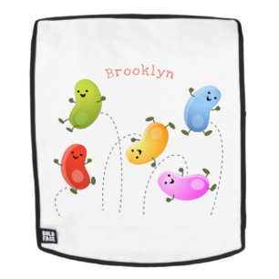 Niedliche glückliche Jellybohnen springende Cartoo Rucksack
