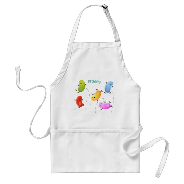Niedliche glückliche Jellybohnen springende Cartoo Schürze (Vorne)