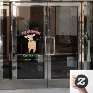 Niedliche glückliche Jersey-Kuh und Blume Cartoon Fensteraufkleber
