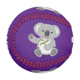 Niedliche glückliche koala schwingende Cartoon-Abb Baseball