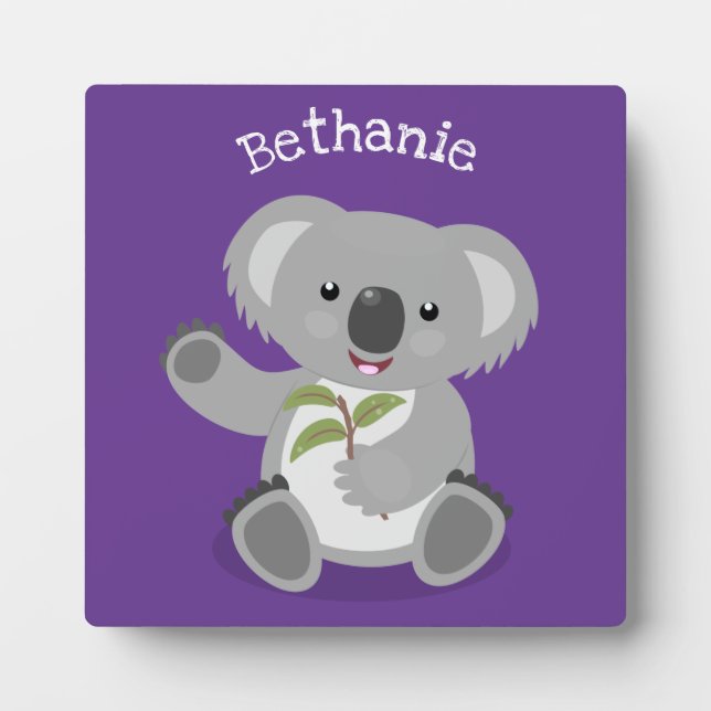 Niedliche glückliche koala schwingende Cartoon-Abb Fotoplatte (Vorderseite)