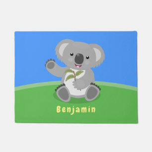 Niedliche glückliche koala schwingende Cartoon-Abb Fußmatte