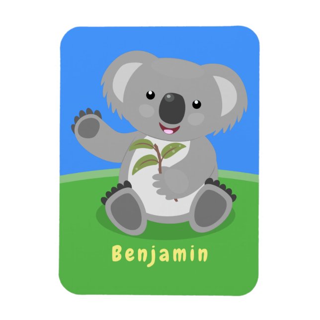 Niedliche glückliche koala schwingende Cartoon-Abb Magnet (Vertikal)