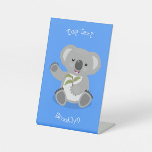Niedliche glückliche koala schwingende Cartoon-Abb Sockelschild