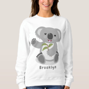 Niedliche glückliche koala schwingende Cartoon-Abb Sweatshirt
