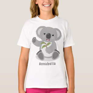 Niedliche glückliche koala schwingende Cartoon-Abb T-Shirt