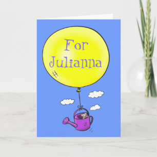 Niedliche glückliche Maus mit Ballon Cartoon-Abbil Karte