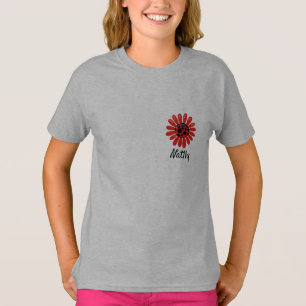 Niedliche glückliche Osterfrau-Bugkinder mit Mono T-Shirt