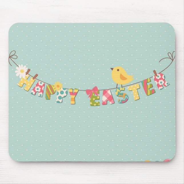 Niedliche glückliche Ostern-Karte Mousepad (Vorne)