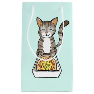 Niedliche glückliche Pizza-Katze/Kätzchen, das Kleine Geschenktüte