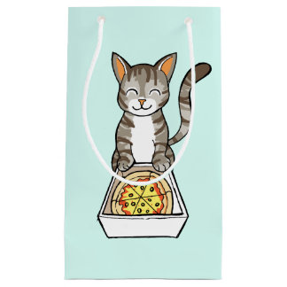 Niedliche glückliche Pizza-Katze/Kätzchen, das Kleine Geschenktüte