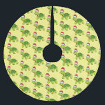 Niedliche glückliche Schildkröte mit Weihnachtsman Polyester Weihnachtsbaumdecke<br><div class="desc">Dieses Design hat eine niedliche Schildkröte mit einer Weihnachtsmannmütze für Weihnachten! Gezeichnet in lustigen Cartoon Stil.</div>