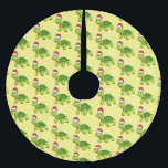Niedliche glückliche Schildkröte mit Weihnachtsman Polyester Weihnachtsbaumdecke<br><div class="desc">Dieses Design hat eine niedliche Schildkröte mit einer Weihnachtsmannmütze für Weihnachten! Gezeichnet in lustigen Cartoon Stil.</div>