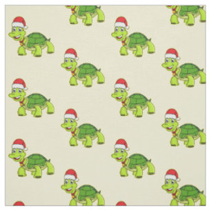 Niedliche glückliche Schildkröte mit Weihnachtsman Stoff