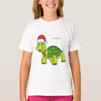 Niedliche glückliche Schildkröte mit Weihnachtsman