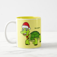 Niedliche glückliche Schildkröte mit Weihnachtsman