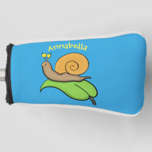 Niedliche, glückliche Schnecke auf einer Cartoon-I Golf Headcover