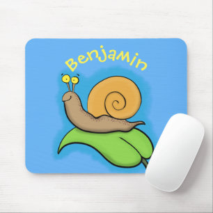 Niedliche, glückliche Schnecke auf einer Cartoon-I Mousepad