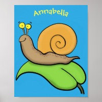 Niedliche, glückliche Schnecke auf einer Cartoon-I