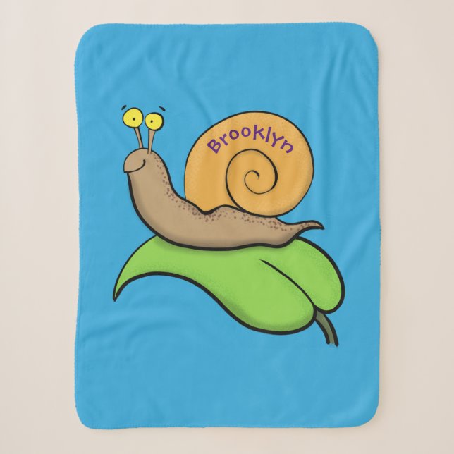 Niedliche, glückliche Schnecke auf einer Cartoon-I Sherpadecke (Vorderseite)