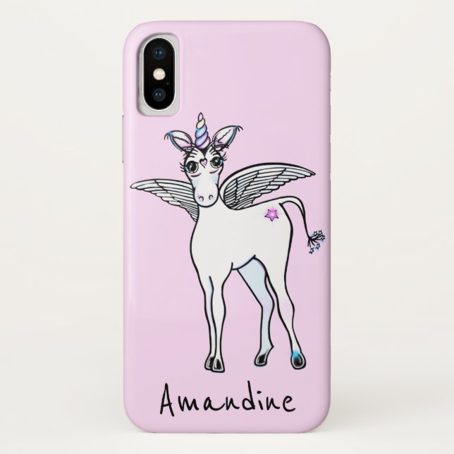Niedliche gmädchenhafte Einhornmagie Case-Mate iPhone Hülle (Rückseite)