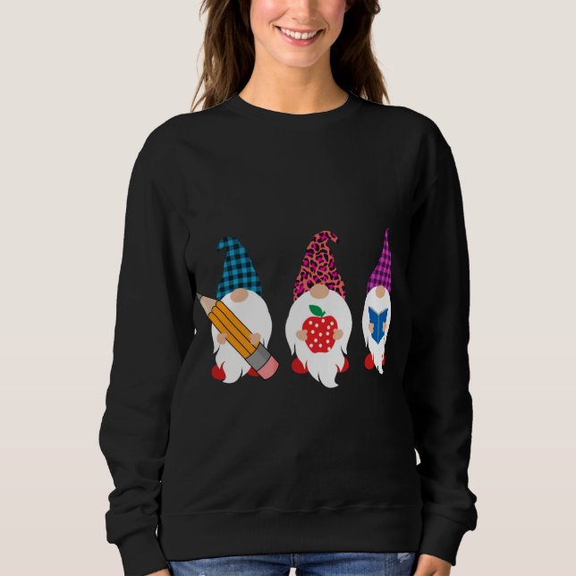 Niedliche Gnomaden zurück zur Gelehrerin und Sweatshirt (Vorderseite)