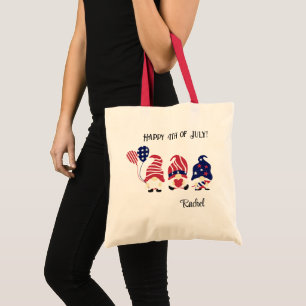 Niedliche Gnome, 4. Juli, Name, Custom Tote Bag Tragetasche