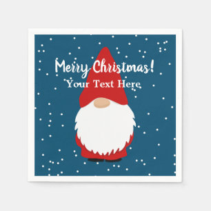 Niedliche Gnome Cartoon Weihnachtsfeier Napkins Serviette