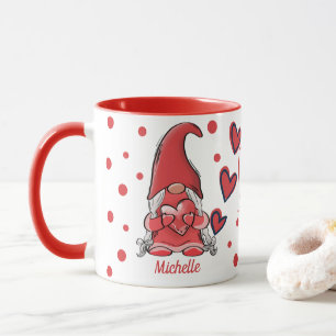 Niedliche Gnome Couple Name Valentine Tasse
