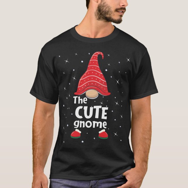Niedliche Gnome Familie passt Weihnachten Funny Ge T-Shirt (Vorderseite)