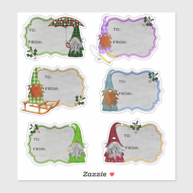 Niedliche Gnome Holiday Weihnachtsgeschenk Aufkleb Aufkleber (Blatt)