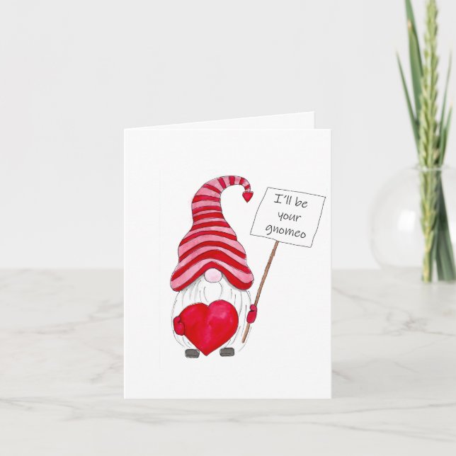Niedliche Gnome Liebe Valentine Grußkarte Karte (Vorderseite)