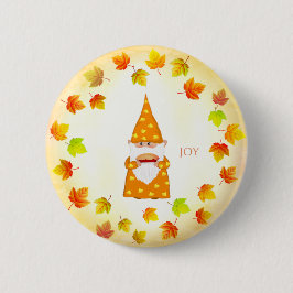 Niedliche Gnome- und FerienHerbstlaube Button