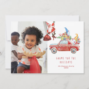 Niedliche Gnome und Santa Fotokarte für den Urla