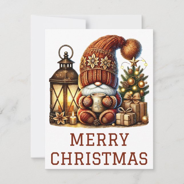 Niedliche Gnome Weihnachtskarte Feiertagskarte (Vorderseite)