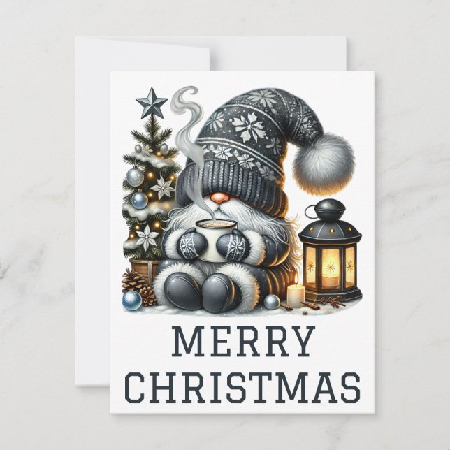 Niedliche Gnome Weihnachtskarte Feiertagskarte (Vorderseite)