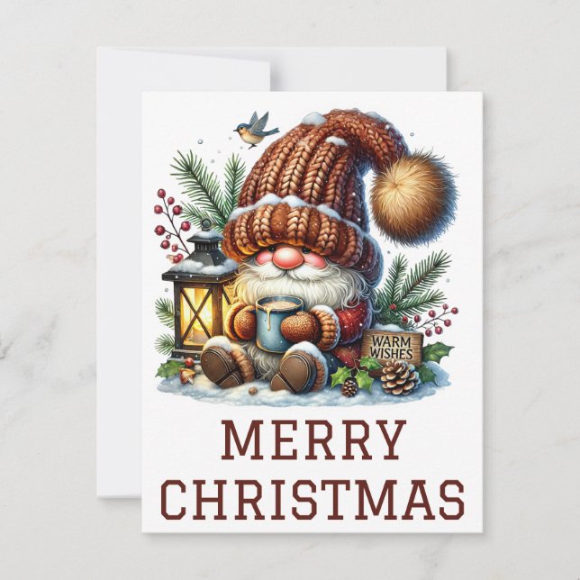 Niedliche Gnome Weihnachtskarte Feiertagskarte (Vorderseite)
