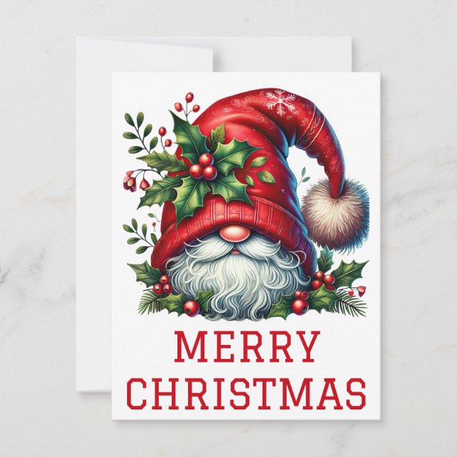 Niedliche Gnome Weihnachtskarte Feiertagskarte (Vorderseite)