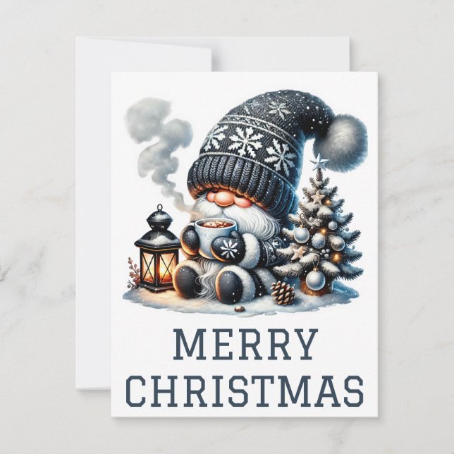 Niedliche Gnome Weihnachtskarte Feiertagskarte (Vorderseite)