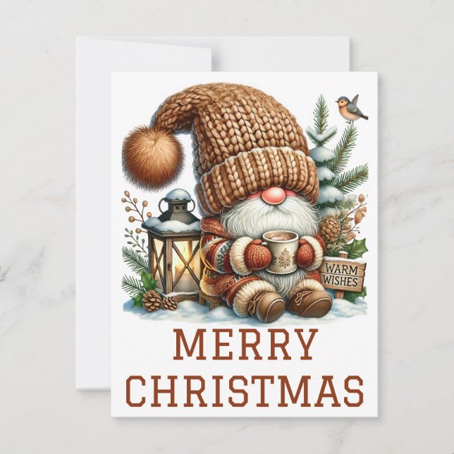 Niedliche Gnome Weihnachtskarte Feiertagskarte (Vorderseite)