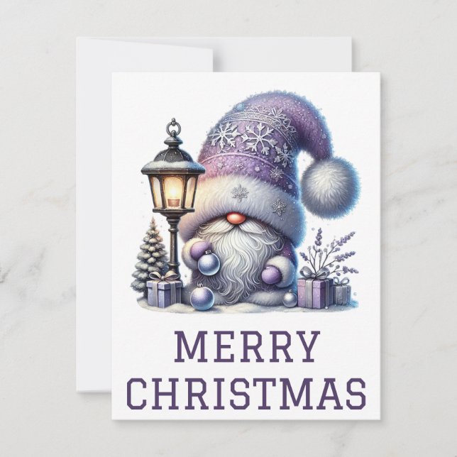 Niedliche Gnome Weihnachtskarte Feiertagskarte (Vorderseite)