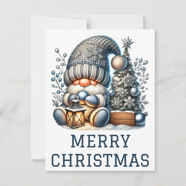 Niedliche Gnome Weihnachtskarte Feiertagskarte (Vorderseite)