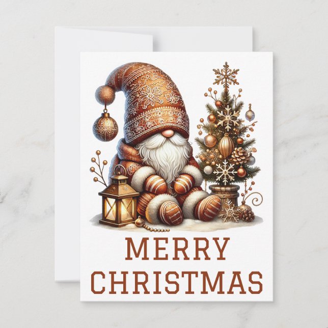 Niedliche Gnome Weihnachtskarte Feiertagskarte (Vorderseite)