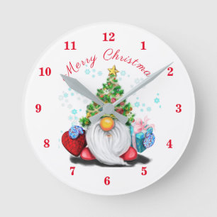 Niedliche Gnome Weihnachtsmauer Uhr