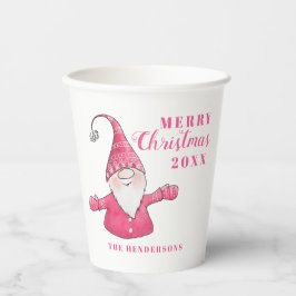 Niedliche Gnome Weiß und Rosa Weihnachten Pappbecher