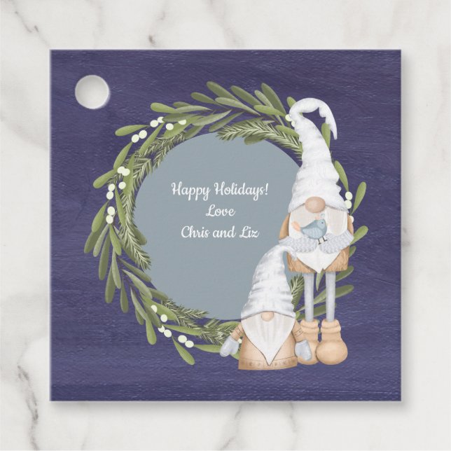 Niedliche Gnomes Joy Weihnachtsgeschenke Liebesmar Geschenkanhänger (Vorderseite)